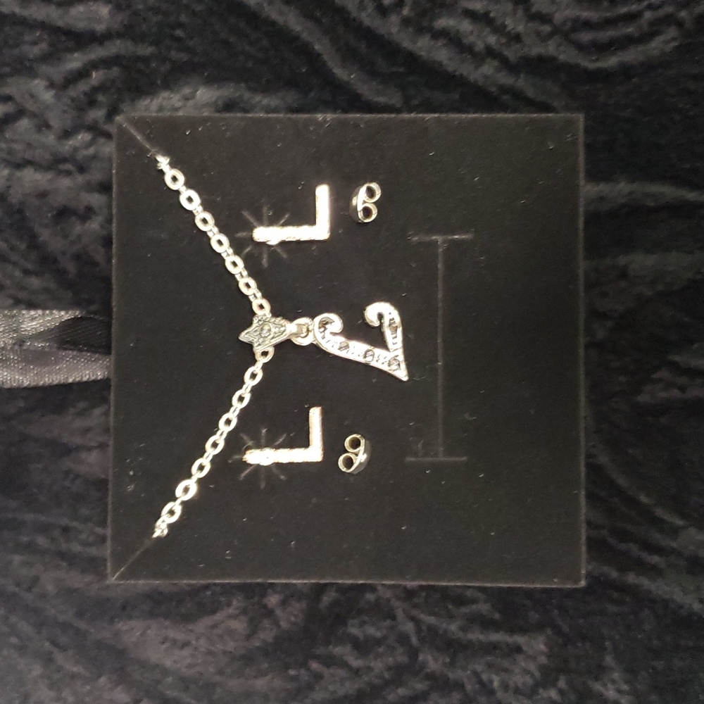 Letter L Earrings & Necklace